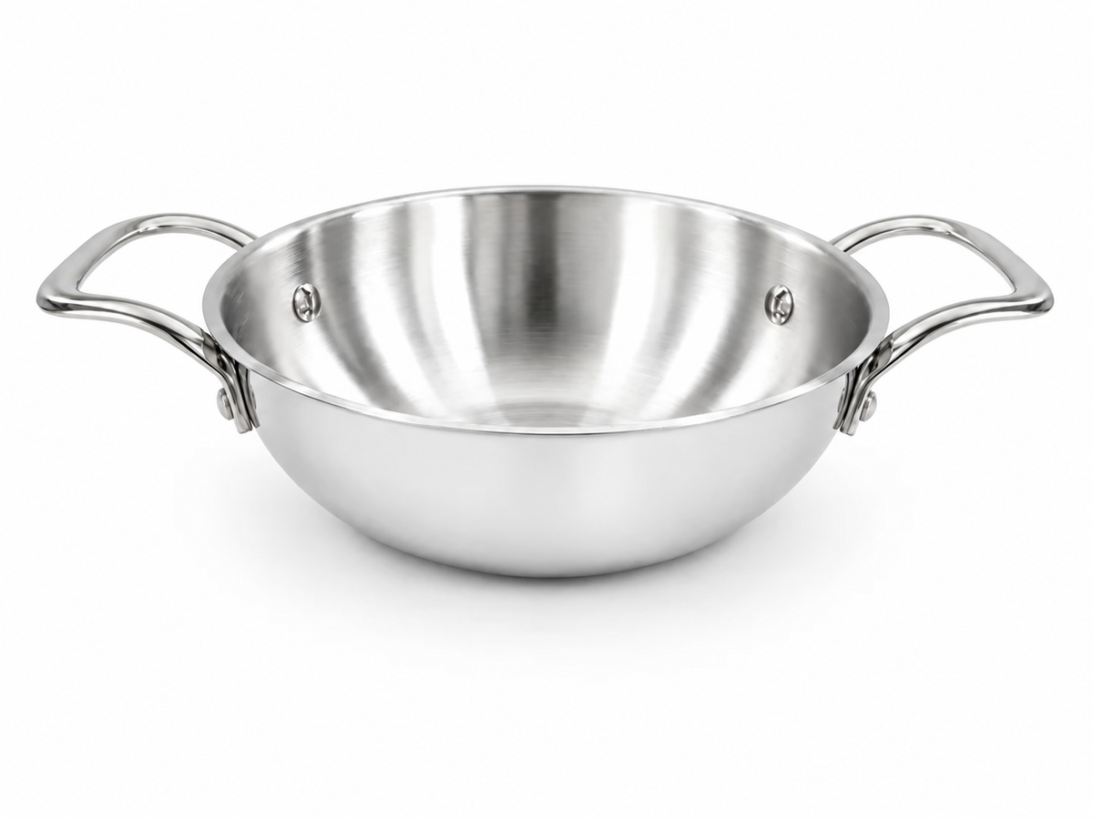 Stainless Steel Kadai with Two Handles