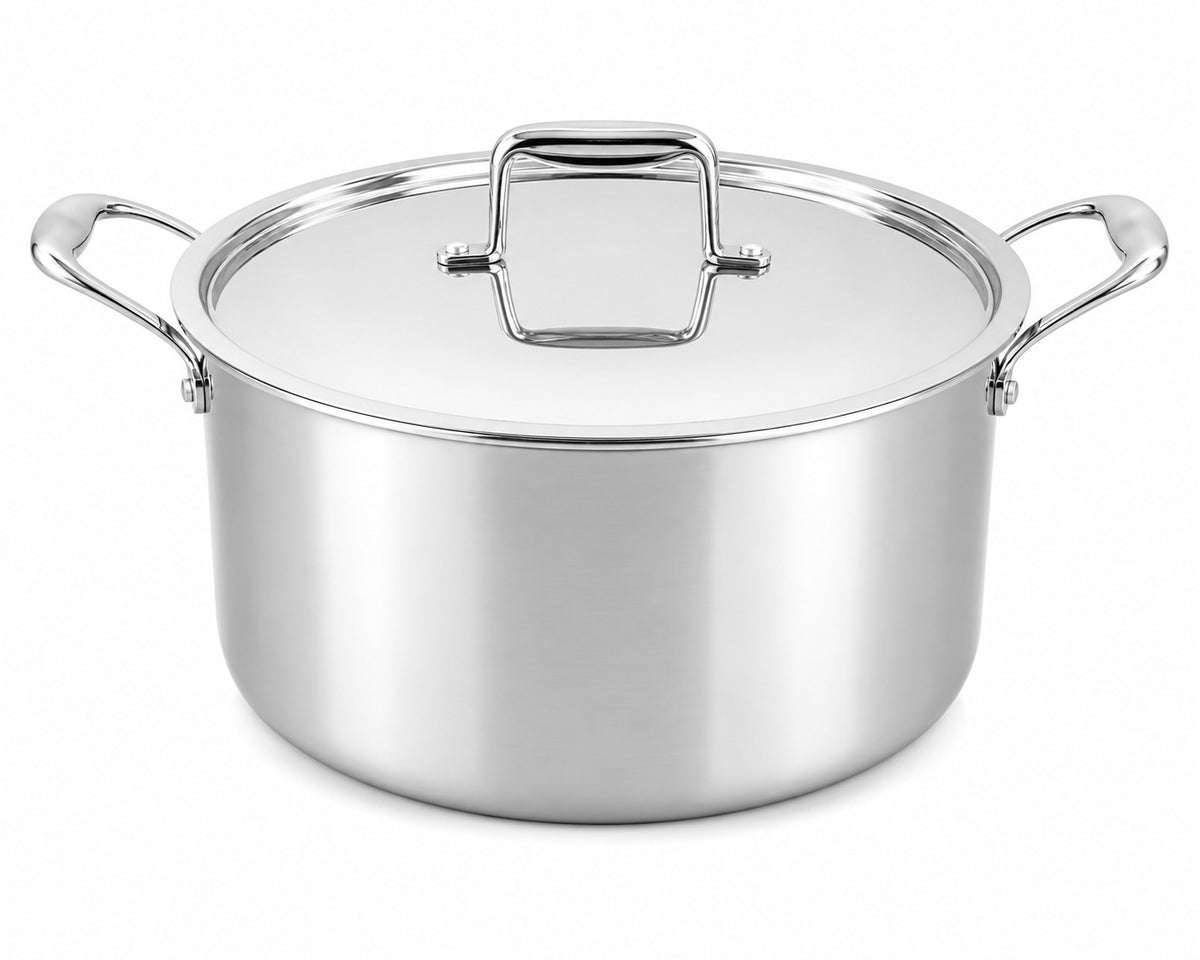 Stainless steel stock pot with lid
