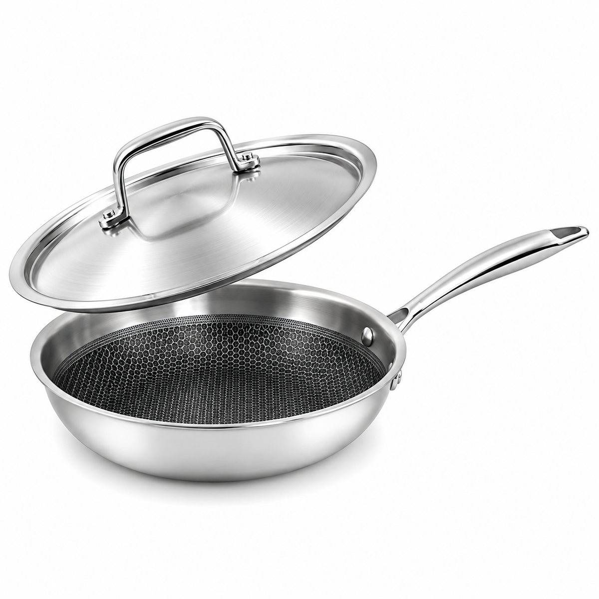 Non-Stick Fry Pan SS Lid Tri-Ply